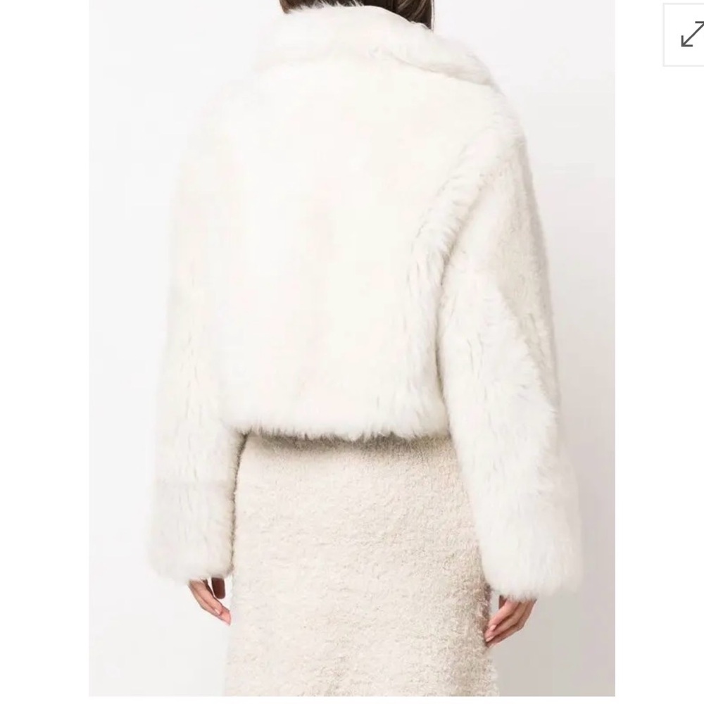 Shoreditch Ski Club Tilly Shearling Cropped Jacket | Ivory | Luxury Outerwear — image 4 of 7